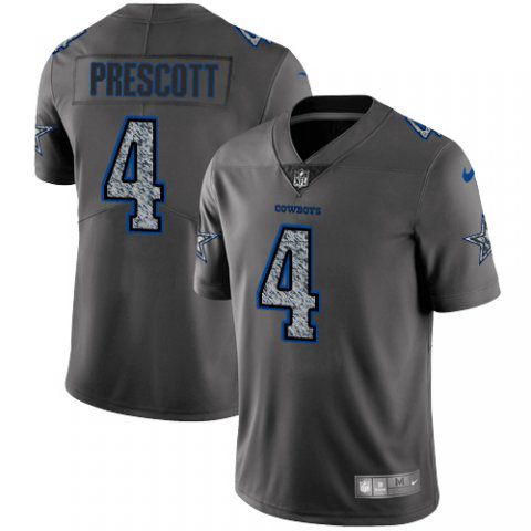 Men Dallas cowboys #4 Prescott Nike Teams Gray Fashion Static Limited NFL Jerseys->jacksonville jaguars->NFL Jersey